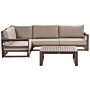 Garden Corner Sofa Set Dark Wood And Taupe Certified Acacia Wood Outdoor Right Hand 4 Seater With Coffee Table Cushions Modern Design Beliani