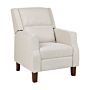 Recliner Chair Cream Beige Fabric Upholstery Push-back Manually Adjustable Back And Footrest Retro Design Armchair Beliani