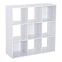 Homcom Wooden 9 Cube Storage Unit W/3 Tier Shelves Organiser Display Rack Furniture - White