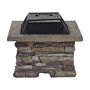 Fire Pit Heater Grey Black Mesh Cover Square Outdoor