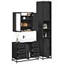 Vidaxl 4 Piece Bathroom Furniture Set Black Engineered Wood