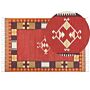 Kilim Area Rug Multicolour Cotton 200 X 300 Cm Handwoven Reversible Flat Weave Geometric Pattern With Tassels