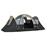 Outsunny 5-6 Man Dome Camping Tent Hiking Shelter Uv Protection 3000mm Water Resistant Tunnel Tent - Multicolor