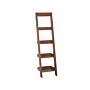 4-tier Ladder Bookcase Dark Wood Book Shelf Display