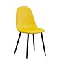 Yellow Fabric Chair Black Metal Legs