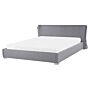 Eu King Size Waterbed 5ft3 Grey Fabric With Accessories