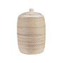 Basket Natural Rattan 40 Cm Height Pattern Home Storage With Lid Boho Rustic Decor