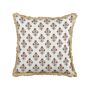 Scatter Cushion Cotton Flower Pattern 45 X 45 Cm Decorative Tassels Removable Cover