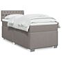 Vidaxl Box Spring Bed With Mattress Taupe 90x200 Cm Fabric