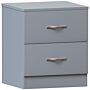 Riano 2 Drawer Bedside Chest, Grey