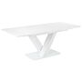 Extending Dining Table White Glass Top Mdf 160/200 X 90 Cm Modern Design Rectangular