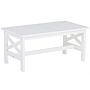 Garden Coffee Table White Acacia Wood Rectangular 100 X 55 Cm Weather Resistant Modern Scandinavian Beliani