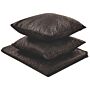 Bedspread And Cushions Set Brown Polyester Fabric 160 X 220 Cm Embossed Pattern Decorative Throw Bedding