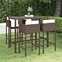 Vidaxl 5 Piece Garden Bar Set With Cushions Poly Rattan Brown