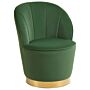 Armchair Green Velvet Gold Metal Base Round Accent Tub Chair