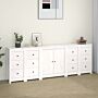 Vidaxl Sideboard White 230x35x80 Cm Solid Wood Pine