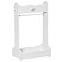 Homcom Kids Wood Clothes Rack Hall Tree With Storage Shelves Children Garment Rack Freestanding Wardrobe For 3-8 Years Toddler, White