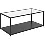 Coffee Table Glass Top Black Metal Frame 100 X 54 Cm Rectangular Modern Minimalist Living Room Beliani