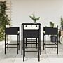 Vidaxl 5 Piece Garden Bar Set With Cushions Black Poly Rattan