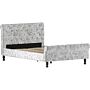 Violetta Double Bed, Crushed Velvet Silver