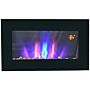 Homcom 1000w Wall Mounted Tempered Glass Electric Fireplace Heater Wall Fires Black