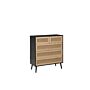 Croxley 5 Drawer Rattan Chest Black