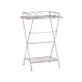 Side Table White Metal 40 X 35 Cm Folding Wire Top With Shelf Victorian