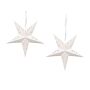 Set Of 2 Star Lanterns White Paper 45 Cm Glitter Hanging Christmas Home Decororation Seasonal Festive Beliani