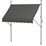 Outsunny 2.5 X 1.2m Retractable Awning, Free Standing Patio Sun Shade Shelter, Uv Resistant, For Window And Door, Dark Grey