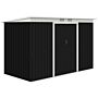 Outsunny 9 X 4 Ft Metal Garden Storage Shed Patio Corrugated Steel Roofed Tool Box With Base, Kit Ventilation And Doors, Dark Grey