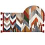 Kilim Area Rug Multicolour Wool And Cotton 80 X 150 Cm Handmade Woven Boho Patchwork Pattern With Tassels