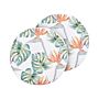 Set Of 2 Garden Cushions Multicolour Polyester ⌀ 40 Cm Round Monstera Leaf Pattern Motif Modern Design Throw Scatter Pillow