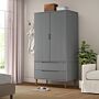 Vidaxl Wardrobe Molde Grey 90x55x175 Cm Solid Wood Pine