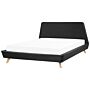 Bed Frame Black Velvet Light Wood Legs Super King Size 6ft