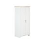 Wardrobe White Particle Board 79 X 52 X 180 Cm Scandinavian Hinged Doors Shelves Clothes Rail