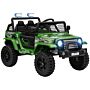 Aiyaplay 12v Battery Powered Kids Ride On Car, Electric Truck W/ Spring Suspension, Remote, Music Horn Lights - Green