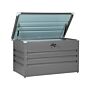 Outdoor Storage Box Grey Galvanized Steel 300 L Industrial Garden