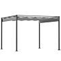 Outsunny 3 X 3(m) Garden Pergola With Retractable Roof And Magnetic Fixture, Outdoor Pergola Kit Sun Shade Canopy, Upf30+, Grey