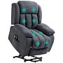 Homcom Oversized Riser And Recliner Chair, Heavy Duty Fabric Upholstered Lift Chair W/ Remote Control, Side Pocket, Dark Grey