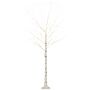 Homcom 6ft Artificial White Birch Tree Light With 96 Warm White Pre-lit Led Light For Indoor And Covered Outdoor Use