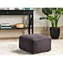 Pouffe Dark Grey Corduroy Eps Beads Filling Solid Pattern Square Boho Modern Fabric Footstool