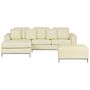 Corner Sofa Beige Leather Upholstered With Ottoman L-shaped Right Hand Orientation