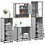 Vidaxl 4 Piece Bathroom Furniture Set Grey Sonoma Engineered Wood