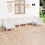 Vidaxl 7 Piece Garden Lounge Set Solid Wood Pine White