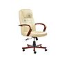 Massage Chair Beige Leather Swivel Gas Lift Adjustable Height With Castors Ergonomic Modern Office Beliani