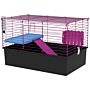 Pawhut Chinchillas Small Rabbit Guinea Pig Small Animal Cage Pet Playhouse With Platform Ramp, 71 X 46 X 47 Cm