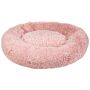 Pet Bed Pink Polyester 80 X 80 Cm Round Dog Cat Soft Plushy Furry Cuddler Cushion