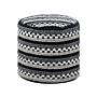 Pouffe Black And White Cotton And Wool Braided Macramé