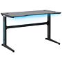 Gaming Desk Black Mdf Metal Legs Rectangular 120 X 60 Cm With Rgb Lights Modern Design Home Office Furniture