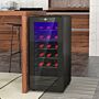 Homcom Freestanding Wine Fridge, 35cm Wide Undercounter Wine Cooler Fridge With Temperature Control, Digital Touch Screen, Led Light, Glass Door, 18 Bottles, 50 Litre Capacity, Black